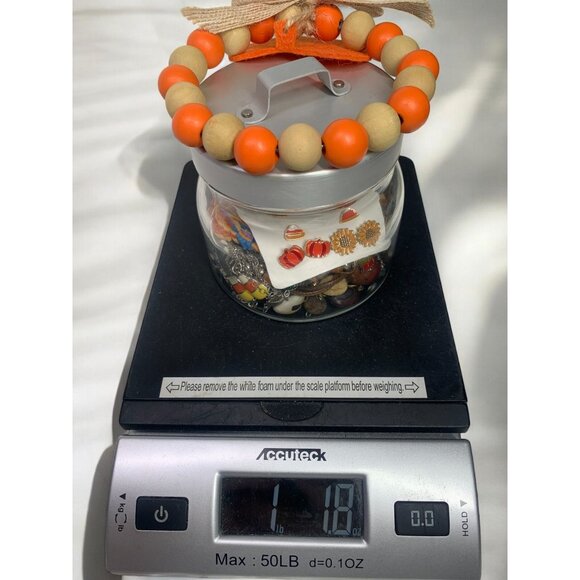 Fall-Themed Jewelry Jar W/ Earrings Necklaces Bracelets & Accessories 15 Items - Picture 8 of 8